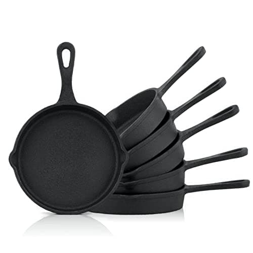 BBQ-Toro PAN16 Zestaw 6 Żeliwnych Patelni Grillowych
