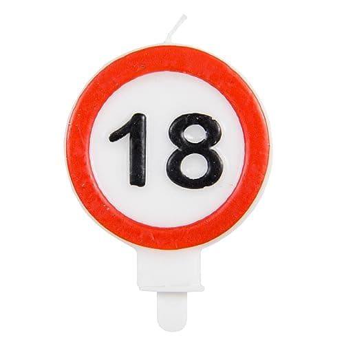 Folat 24251 Świeczka Urodzinowa Znak Drogowy 18