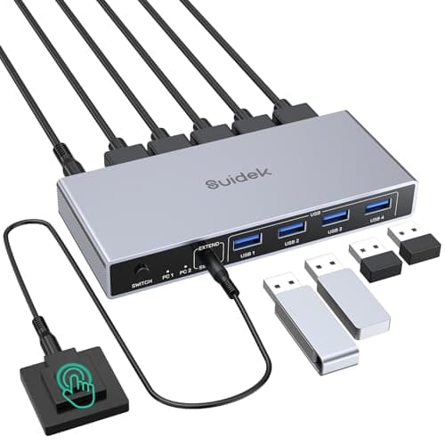Suidek HDMI KVM Przełącznik 2 Komputery 4K