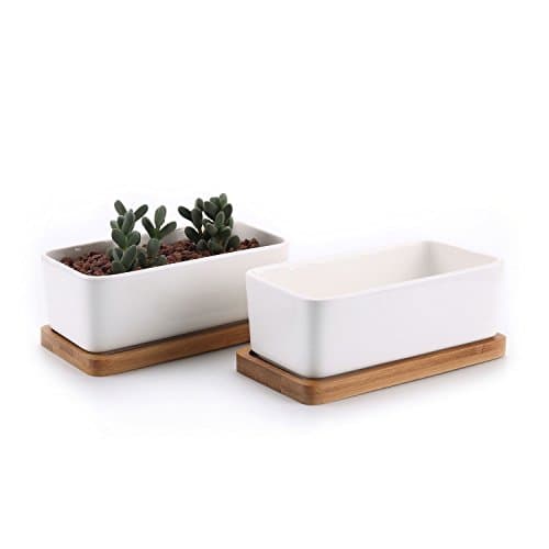 T4U Zestaw 2 Doniczek Prostokątnych Ceramicznych