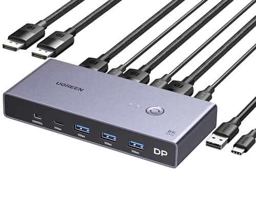 UGREEN 25962 Przełącznik KVM DisplayPort 2 PC