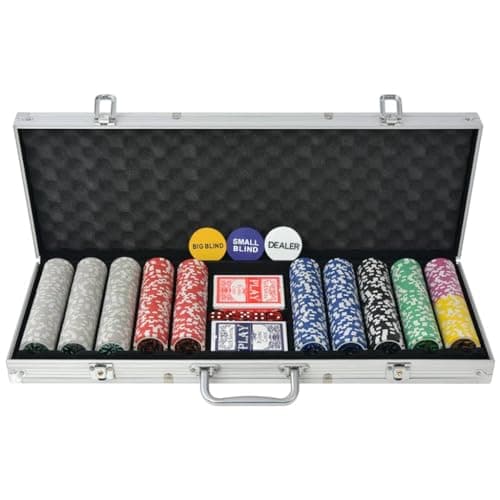 vidaXL Zestaw Pokerowy 500 Żetonów Aluminium