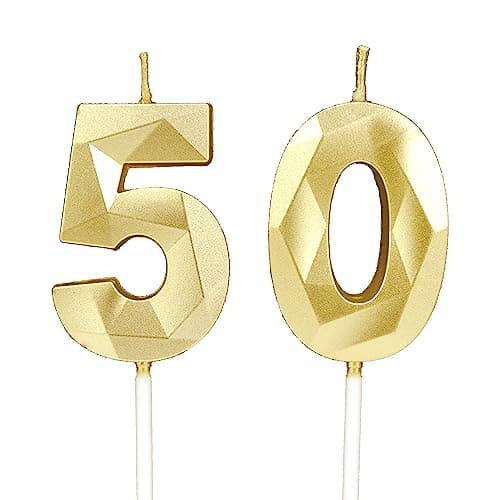 Dtxlx Gold #50 Świeczki Urodzinowe 2 szt.