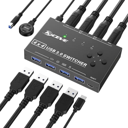 Camgeet 434BKDEU Przełącznik KVM USB 3.0 4-portowy