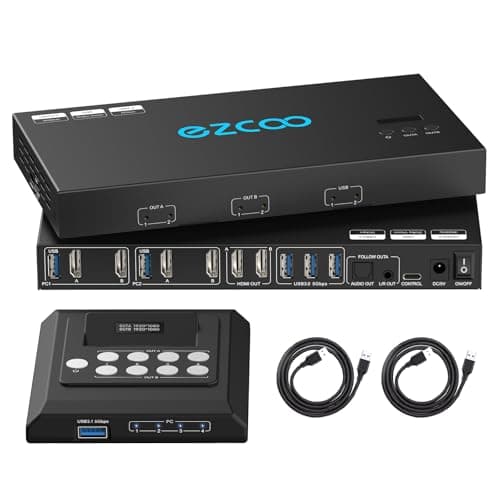 Rofavezco 6354 Przełącznik KVM HDMI Dual Monitor