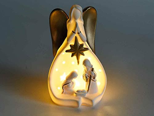 Kontarboor Szopka Anioł LED Ceramiczna 10,5x9x18