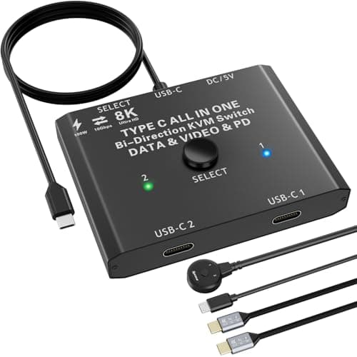 YOUTINGHDAV USB C KVM Switch 2 PC