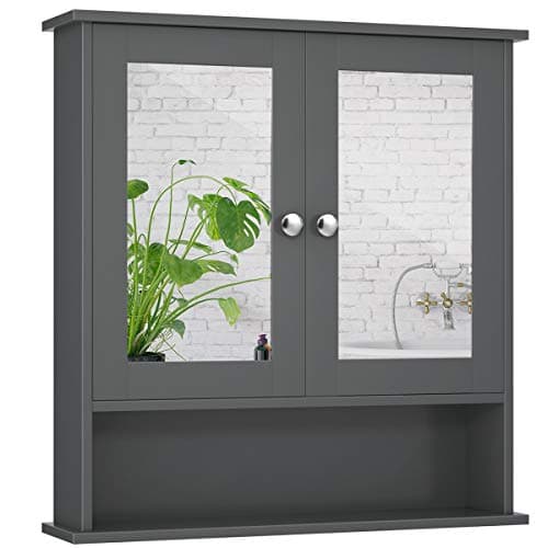 Costway Szafka Łazienkowa z Lustrem BA7136DE