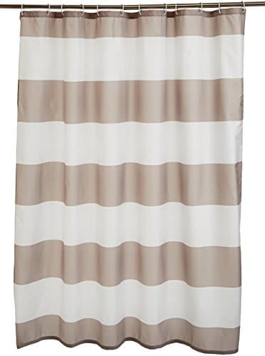 Amazon Basics Zasłona Prysznicowa AB Szare Paski 183x183 cm