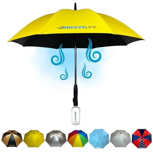 BREEZE LIFE Parasol Golfowy z Wentylatorem i Mgłą