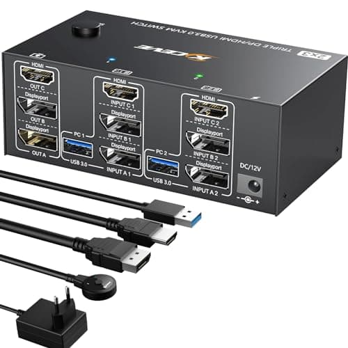 Youtinghdav Triple Monitore KVM Switch 2 PC