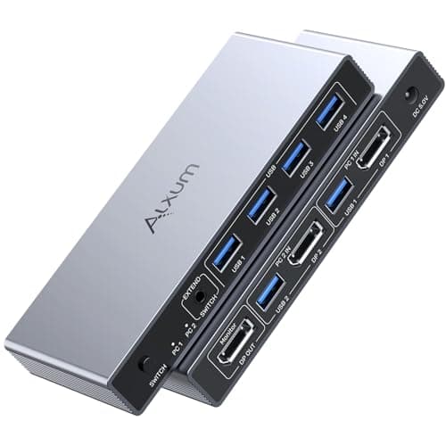 Alxum Przełącznik KVM DisplayPort 8K 2 Komputery