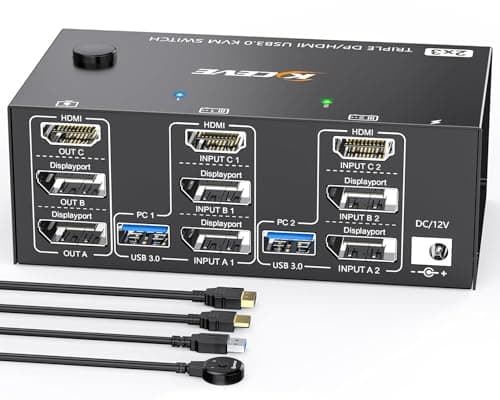 Eskeve KVM203DH Przełącznik KVM 2 PC 3 Monitory
