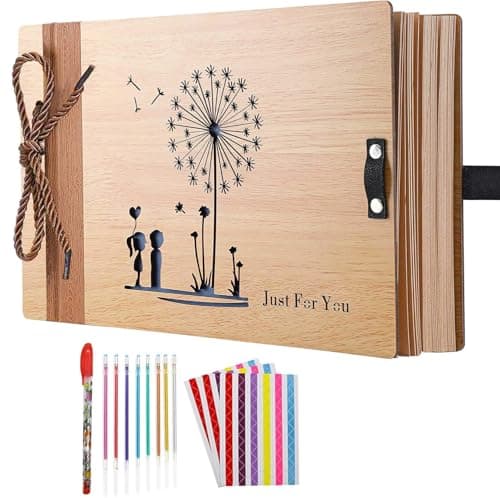 ZEEYUAN Drewniany Album Fotograficzny DIY 29x18,8 cm