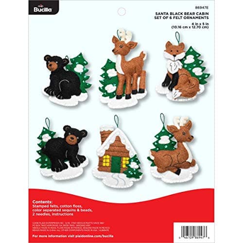 Bucilla Santa Black Bear Cabin Zestaw Ozdób