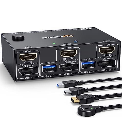 Eskeve KVM202DH3 Przełącznik KVM 2 PC 2 Monitory
