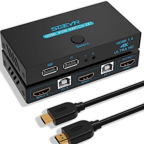 SGEYR 2x1 HDMI KVM Przełącznik 4K