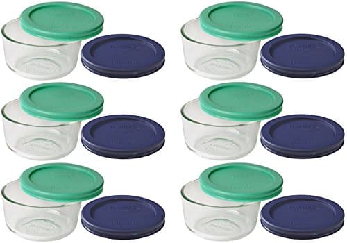 Pyrex Zestaw 6 Pojemników Szklanych z Pokrywkami