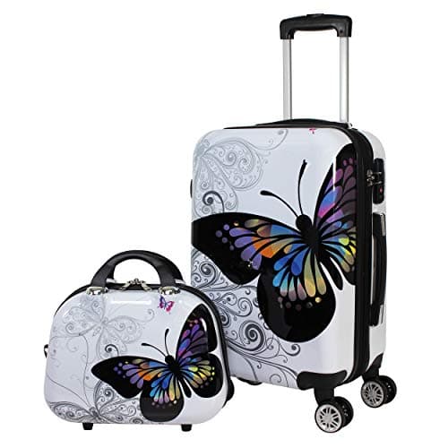 World Traveler Czarno-biały Motyl 2-częściowy Zestaw Bagażu