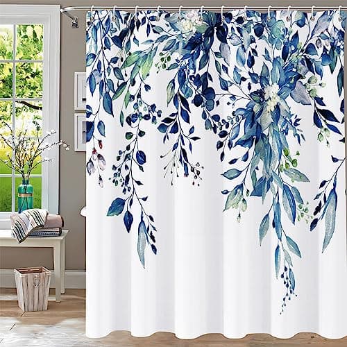Yiartaan Niebieska Zasłona Prysznicowa Shower Curtain