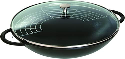 Staub Wok Żeliwny Czarny 37 cm