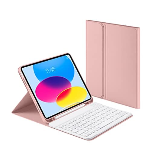 Laetass Klawiatura Etui iPad 10,9 2022 Różowe Złoto
