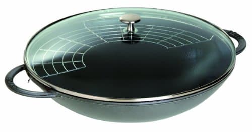 STAUB Wok Żeliwny Szary Grafitowy 37 cm