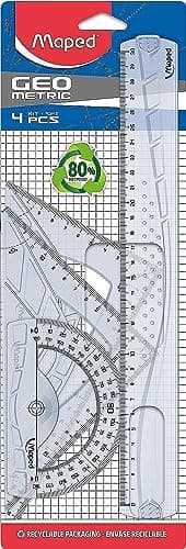 Maped 242767 Przezroczysty 4-częściowy Zestaw Geometryczny